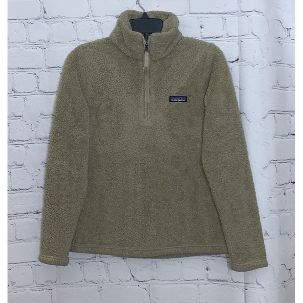 Patagonia Los Gatos Fleece Jacket Womens Small Beige 1/4 Zip Pullover STY25235